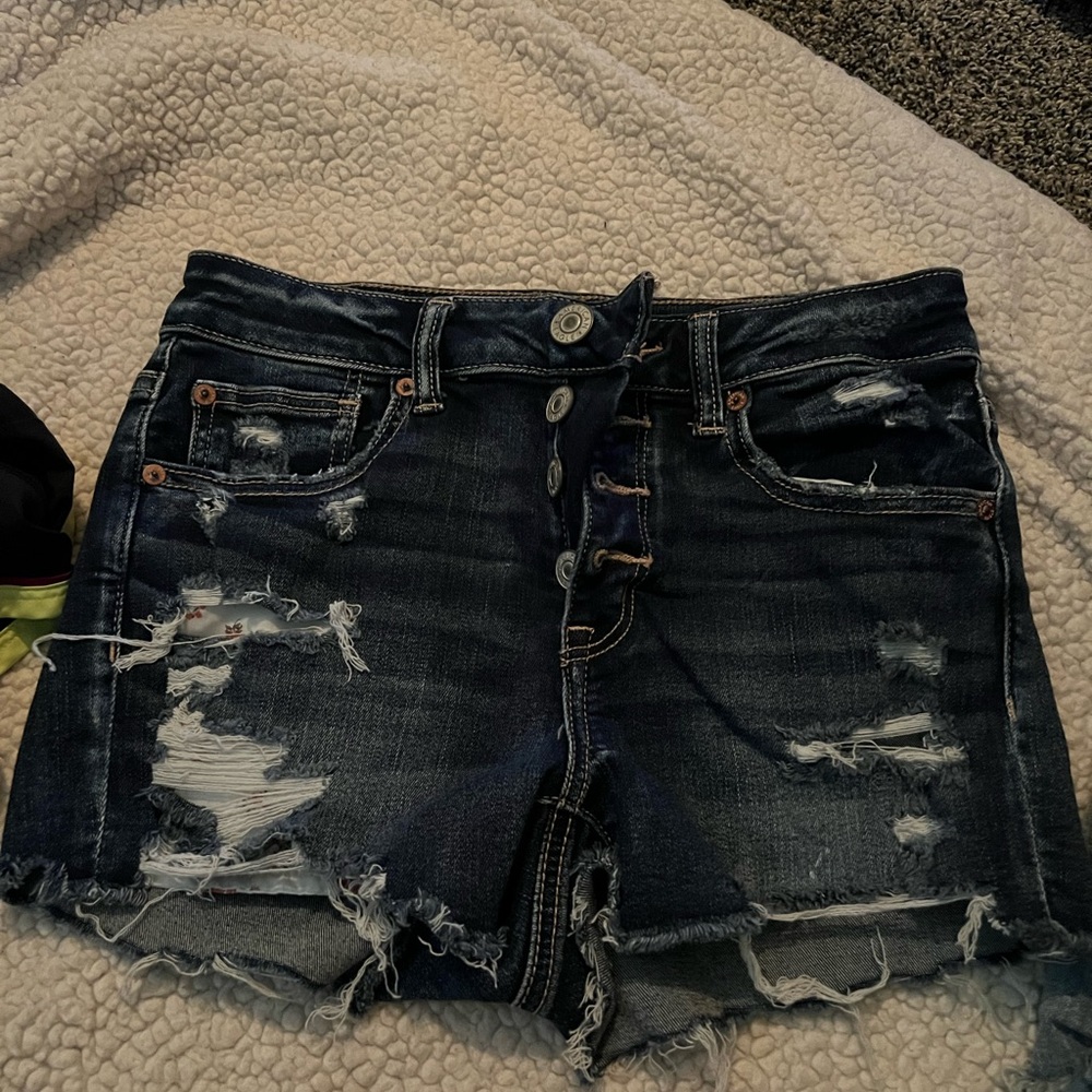 Distressed Denim Shorts